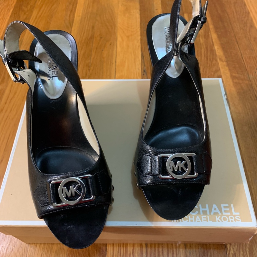 Michael Kors Charm Sling platform wedge